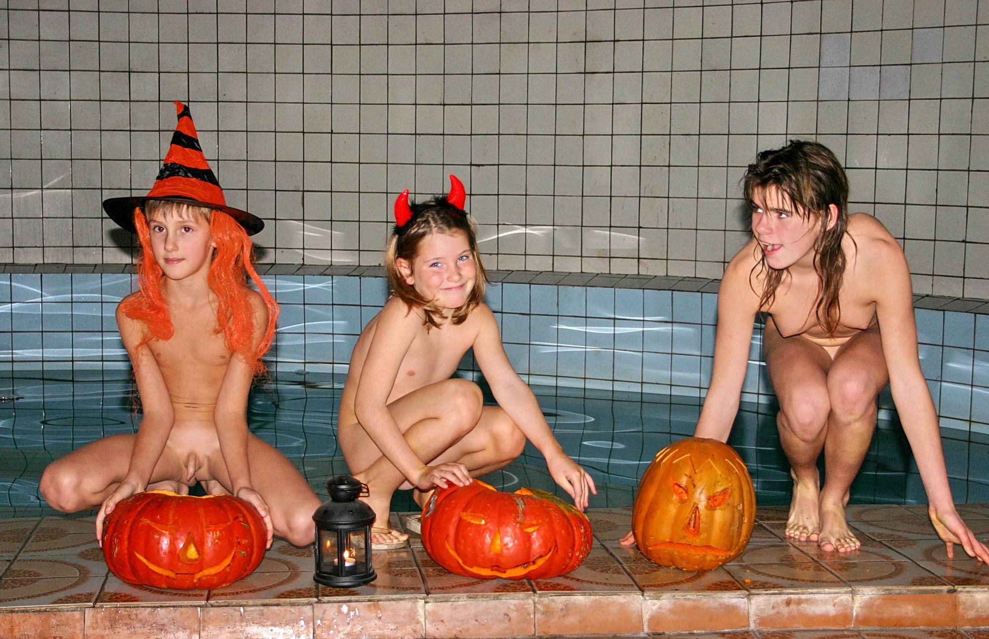 Halloween New Pumpkins Naturist Girls - 1