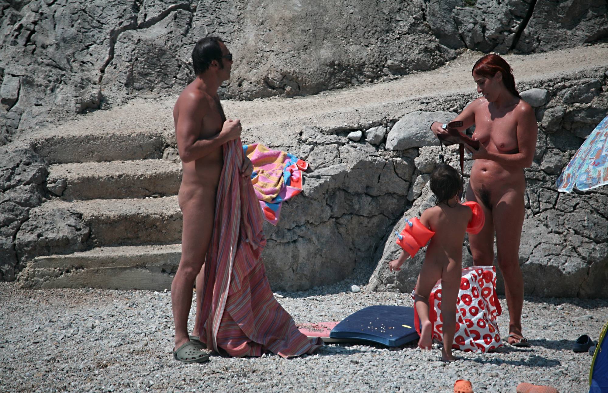 Naturist Family Packing Up - 1