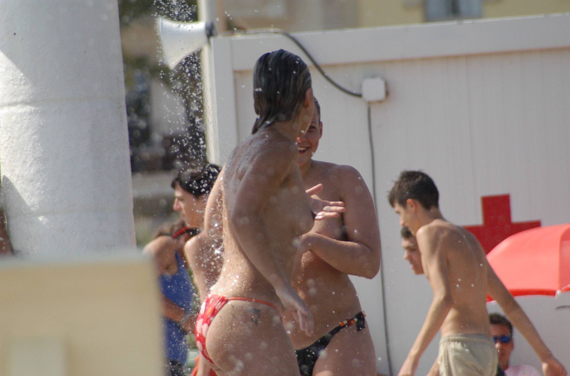 Jr Nudists Topless Beach Showers - 1